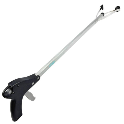 Vive Health Suction Cup Reacher Grabber, 32 Inches Brushed Aluminum, Trigger Grip