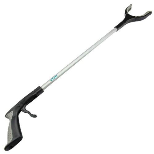 Vive Health Rotating Reacher Grabber, 32" Brushed Aluminum, Claw
