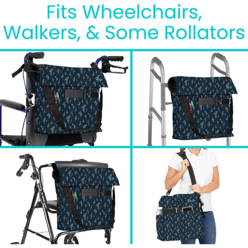 Vive Health Wheelchair Storage Bag with Adjustable Straps for Secure Fit