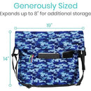 Vive Health Wheelchair Bag, Waterproof Nylon, Buckled Straps, Blue Camo