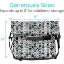 Vive Health Wheelchair Bag, Waterproof Nylon, Buckled Straps, Chevron