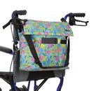 Vive Health Wheelchair Bag, Waterproof Nylon, Buckled Straps, Green Paisley