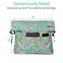 Vive Health Wheelchair Bag, Waterproof Nylon, Buckled Straps, Green Paisley