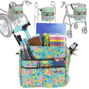 Vive Health Wheelchair Bag, Waterproof Nylon, Buckled Straps, Green Paisley