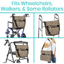 Vive Health Wheelchair Bag with waterproof nylon and adjustable straps for secure attachment, Moovkart