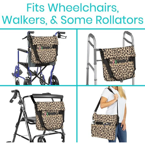 Vive Health Wheelchair Bag with waterproof nylon and adjustable straps for secure attachment, Moovkart