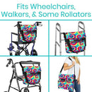 Vive Health Wheelchair Bag, Waterproof Nylon, Buckled Straps, Tie Dye