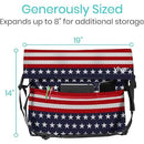 Vive Health Wheelchair Bag, Waterproof Nylon, Buckled Straps, Americana