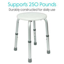 Vive Health Shower Stool, 12.5 Inch Non Slip Bath Seat for Seniors and Mobility Support
