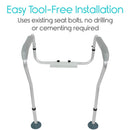 Vive Health Adjustable Toilet Safety Rail, Stability Support Frame for Bathroom Safety, Pack of 2