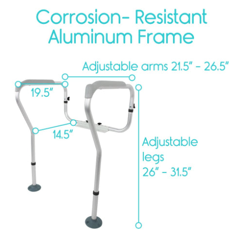 Vive Health Toilet Safety Rail, Pack Of 3