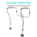 Vive Health Toilet Safety Rail, Lightweight for Bathroom Support and Increased Stability, 3 Pack