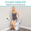 Vive Health Toilet Safety Rail, Adjustable Frame for Balance Assistance and Bathroom Stability