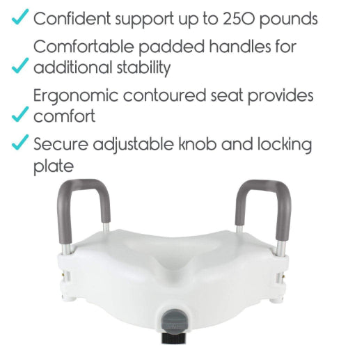 Vive Health Raised Toilet Seat Contoured, 4.5 Inches