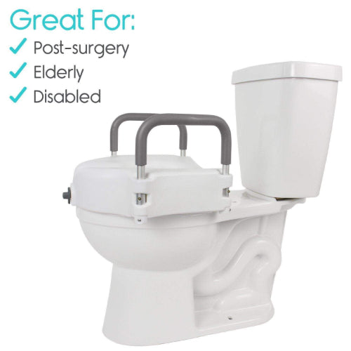 Vive Health Raised Toilet Seat Contoured, 4.5 Inches