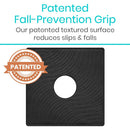 Vive Health Shower Mat, Black, 22 x 22 Inch, Non-Slip and Drain Hole