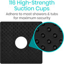 Vive Health Shower Mat, Black, 22 x 22 Inch, Non-Slip and Drain Hole