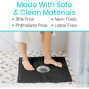 Vive Health Shower Mat, Black, 22 x 22 Inch, Non-Slip and Drain Hole