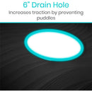 Vive Health Shower Mat, Black, non-slip, cushioned surface with center drain for comfort and stability. Moovkart