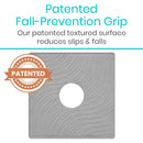 Vive Health Shower Mat, 22 x 22 Inch Non-Slip Bath Mat with Drain Hole and Mold Resistant, Gray