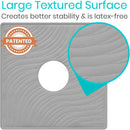 Vive Health Shower Mat, 22 x 22 Inch Non-Slip Bath Mat with Drain Hole and Mold Resistant, Gray