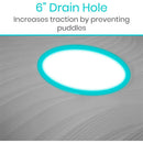 Vive Health Shower Mat, 22 x 22 Inch Non-Slip Bath Mat with Drain Hole and Mold Resistant, Gray