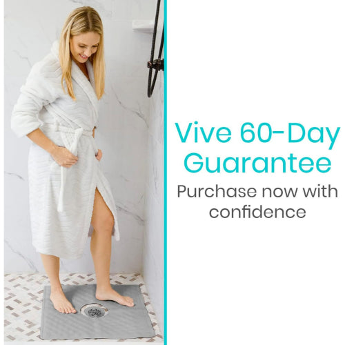 Vive Health Shower Mat, Gray, 22 x 22 Inches