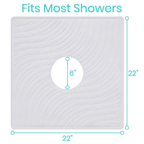 Vive Health Shower Mat, White, 22 x 22 Inches