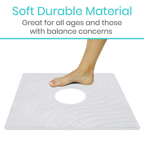 Vive Health Shower Mat, White, 22 x 22 Inches