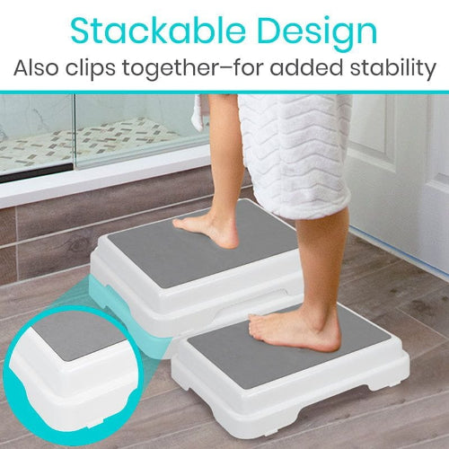 Durable Vive Health Bath Step with a platform for extra stability, ideal for elderly and children accessing the bathtub, Moovkart