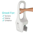 Vive Health Adjustable Bathtub Safety Rail with Non-Slip Grip, Fits 3.75 – 6.5 Inch Tub Edges