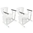 Vive Health Stand Alone Toilet Rail, Lightweight and Portable Bathroom Support Frame, Pack of 2