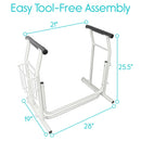 Vive Health Stand Alone Toilet Rail, Lightweight and Portable Bathroom Support Frame, Pack of 2