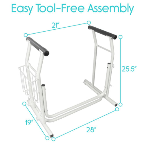 Vive Health Stand Alone Toilet Rail, Pack of 2