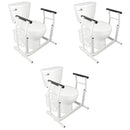 Vive Health Stand Alone Toilet Rail, Pack of 3, Adjustable height and non-slip handles for bathroom safety and support with padded handles, Moovkart