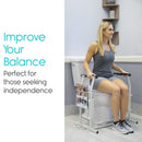 Vive Health Stand Alone Toilet Rail, Lightweight Design, Portable Bathroom Safety Support