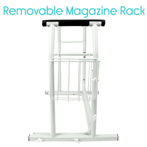 Vive Health Stand Alone Toilet Rail, Aluminum, Padded, Magazine Rack