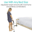 Vive Health Bed Safety Rail, Height Adjustable Steel, Nonslip Foam