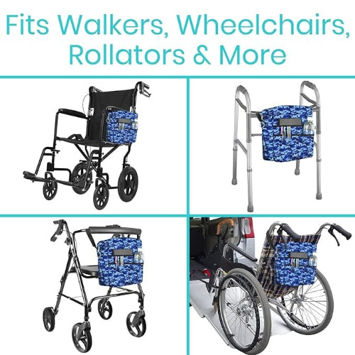 Vive Health Rollator Bag with Multiple Pockets for Walkers, Wheelchairs and Rollators