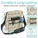 Vive Health Rollator Bag, Lightweight Waterproof Nylon Storage for Walkers, Geometric Leaf