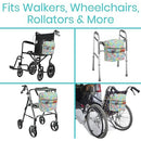 Vive Health Rollator Bag, Waterproof Nylon Tote for Walkers and Wheelchairs, Green Paisley