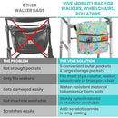 Vive Health Rollator Bag, Waterproof Nylon Tote for Walkers and Wheelchairs, Green Paisley