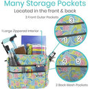 Vive Health Rollator Bag, Waterproof Nylon Tote for Walkers and Wheelchairs, Green Paisley