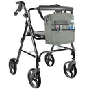 Vive Health Rollator Bag, Gray, Waterproof Nylon with 5 Exterior Pockets and Shoulder Strap