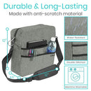 Vive Health Rollator Bag, Gray, Waterproof Nylon with 5 Exterior Pockets and Shoulder Strap