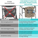 Vive Health Rollator Bag, Waterproof Nylon Storage with Straps and Pockets, Leopard Print
