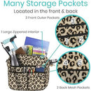 Vive Health Rollator Bag, Waterproof Nylon Storage with Straps and Pockets, Leopard Print