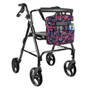 Vive Health Rollator Bag, Waterproof Mobility Accessory for Walkers and Wheelchairs, Pink Floral