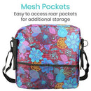 Vive Health Rollator Bag, Waterproof Nylon for Walkers and Rollators with 5 Pockets, Purple Floral