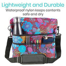 Vive Health Rollator Bag, Purple Floral, Waterproof – stylish, durable, and machine-washable accessory. Moovkart